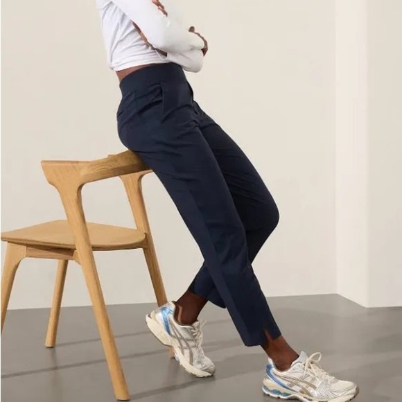 Athleta Women's Brooklyn Mid Rise Ankle Pants Navy Blue Size 12 - Picture 4 of 10